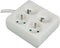 Perel Stekkerdoos, 4 stopcontacten met penaarde (type E), kabel 1.5 m, 3G1.5, gebruik binnenshuis, vierkant, wit