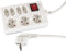 Perel Stekkerdoos met schakelaar, 4 Eurostopcontacten, 3 stopcontacten met penaarde (type E), kabel 1.5 m, 3G1.5, gebruik binnenshuis, wit