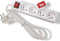 Perel Stekkerdoos met schakelaar, 4 stopcontacten met penaarde (type E), kabel 3 m, 3G1.5, gebruik binnenshuis, wit