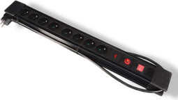 Perel Stekkerdoos met schakelaar, overspannings- en overbelastingsbeveiliging, 8 stopcontacten met penaarde (type E), kabel 1.5 m, 3G1.5, IP20, zwart