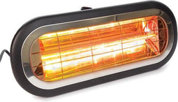 Perel Terras-/parasolverwarmer, 2000 W, low glare, met aan-/uitschakelaar, beugel voor plafond- en wandmontage, spatwaterdicht, 1 warmteniveau, metaal, zwart