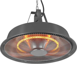 Perel Terrasverwarmer, 1500 W, carbon, plafondmontage, met ketting, 1 warmteniveau, plensdicht, retrodesign, metaal, zwart