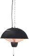 Perel Terrasverwarmer, 1500 W, halogeen, plafondmontage, met trekschakelaar, ketting, 1 warmteniveau, plensdicht, metaal, zwart