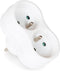 Perel Verdeelstekker, 2 stopcontacten met penaarde (type E), polypropyleen, gebruik binnenshuis, wit