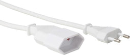 Perel Verlengkabel, H03VVH2-F 2G0.75, 1.8 m, 2.5 A/230 V, 625 W, type C Eurostekker, voor binnen, pvc, wit