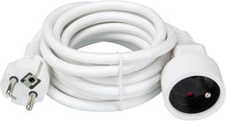 Perel Verlengkabel, H05VV-F 3G1.5, 3 m, 16 A/230 V, 3500 W, type E/F, voor binnen, pvc, wit