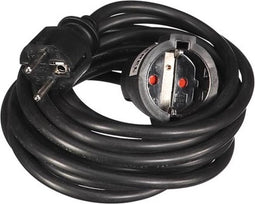Perel Verlengkabel, H05VV-F 3G1.5, 5 m, 16 A/230 V, 3500 W, type E/F, Schuko, voor binnen, pvc, zwart