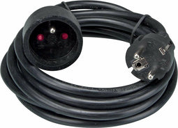 Perel Verlengkabel, H05VV-F 3G1.5, 5 m, 16 A/230 V, 3500 W, type E/F, voor binnen, pvc, zwart