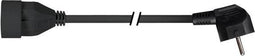 Perel Verlengkabel, met 90° CEE 7/7 stekker, H05VV-F 3G1.5, 1.5 m, 16 A/230 V, 3500 W, type E/F, voor binnen, pvc, zwart