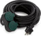 Perel Verlengkabel, verlengsnoer, stroomkabel, verlenging kabel, binnenkabel met twee stopcontacten voor buiten IP44, geaard, Schuko, H07RN 3G2.5, PVC, rubber, 10 m, zwart