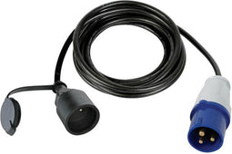 Perel Verloopkabel, H07RN-F 3G2.5, 3 m, 16 A/230 V, 3680 W, CEE naar type F, voor binnen en buiten, rubber, blauw