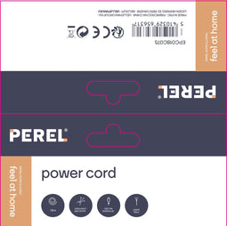Perel Voedingskabel, H03VVH2-F 2G0.75, 1.8 m, 2.5 A/230 V, 575 W, type C (Eurostekker), voor binnen, pvc, zwart