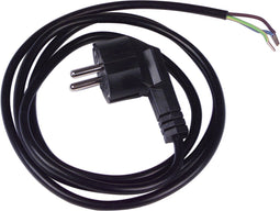 Perel Voedingskabel, H05VV-F 3G0.75, 1.5 m, 10 A/230 V, 2500 W, type E/F 90°, voor binnen, pvc, zwart