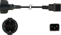 Perel Voedingskabel, H05VV-F 3G1, 1.8 m, 2.5 A/230 V, 2500 W, type F naar C14, voor binnen, pvc, zwart