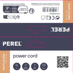 Perel Voedingskabel, H05VV-F 3G1, 2.5 m, 10 A/230 V, 2500 W, type E/F 90° naar C13 90°, voor binnen, pvc, zwart