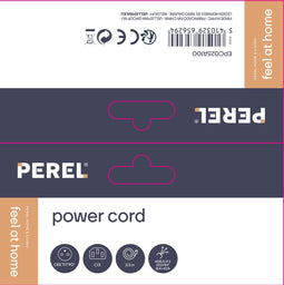 Perel Voedingskabel, H05VV-F 3G1, 2.5 m, 10 A/230 V, 2500 W, type E/F 90° naar C13, voor binnen, pvc, zwart