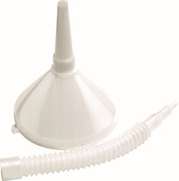 Perel Vultrechter met flexibele tuit en uitneembare filter, voor auto's en motorfietsen, motorolie, vloeistoffen, diesel, kerosine, benzine, 1 stuk, diameter 15 cm, wit