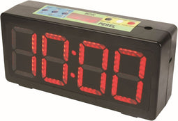 Perel Wandklok, digitaal leddisplay met chronometer, afteltimer en intervaltimer, 327 x 93 x 156 mm, zwart
