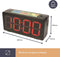 Perel Wandklok, digitaal leddisplay met chronometer, afteltimer en intervaltimer, 327 x 93 x 156 mm, zwart