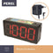 Perel Wandklok, digitaal leddisplay met chronometer, afteltimer en intervaltimer, 327 x 93 x 156 mm, zwart