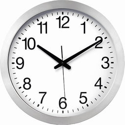 Perel Wandklok, rond, analoog, 40 cm, radiogestuurde tijdsaanduiding (DCF), aluminium, zilver