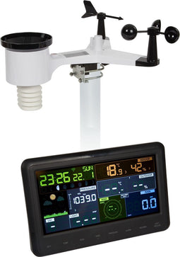 Perel Weerstation met buitensensor, wifi, weersvoorspelling, regen- en windmeter, kleurendisplay