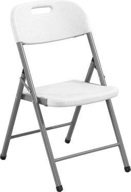 Perel Witte klapstoel voor binnen en buiten, kunststof, ruimtebesparend, ideaal voor evenementen, feesten en catering, met stalen frame en weerbestendige zitting