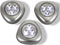 Perel Zelfklevende ledlampen, set van 3 stuks, met eenvoudige aan/uit-drukknop, 3 alkalinebatterijen, 3 leds per lichtje, draadloos, flexibele plaatsing in kast, dressing, gang, grijs