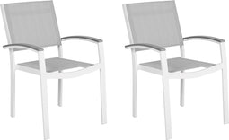 PERETA - Tuinstoel set van 2 - Grijs - Aluminium