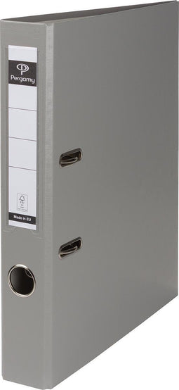 Pergamy Ordner A4 uit PP en papier, rug van 5 cm - Grijs