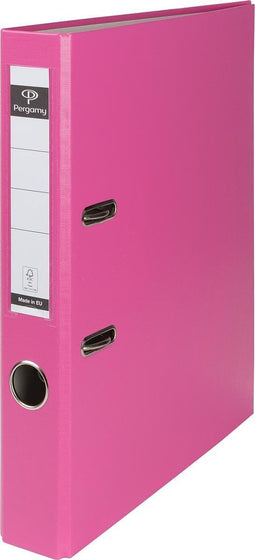 Pergamy Ordner A4 uit PP en papier, rug van 5 cm - Roze