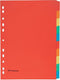 Pergamy tabbladen ft A4, 11-gaatsperforatie, karton, geassorteerde kleuren, 10 tabs