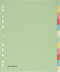 Pergamy tabbladen ft A4 maxi, 11-gaatsperforatie, karton, geassorteerde pastelkleuren, 12 tabs
