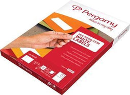 Pergamy witte etiketten, ft 99,1 x 38,1, ronde hoeken, pak van 1400 etiketten