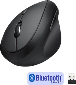 Perixx Perimice-619 Draadloze ergonomische verticale muis - 2,4ghz + Bluetooth - stille muis - 3in1 Multi device - anti slip coating