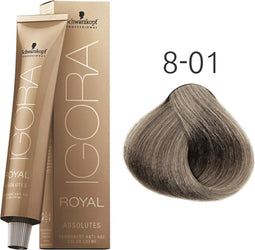 Permanente Kleur Igora Royal Absolutes Schwarzkopf 8-01 Age Blend (60 ml)