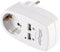 Gembird EG-ACU2-02 - Doorvoerstekker met USB lader - 1 contact + 2 USB-A poorten - Wit