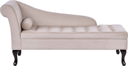 PESSAC - Chaise longue - Beige - Linkerzijde - Fluweel
