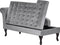 PESSAC - Chaise longue - Lichtgrijs - Linkerzijde - Fluweel