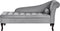 PESSAC - Chaise longue - Lichtgrijs - Rechterzijde - Fluweel