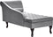 PESSAC - Chaise longue - Lichtgrijs - Rechterzijde - Fluweel