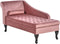PESSAC - Chaise longue - Roze - Linkszijdig - Fluweel