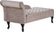 PESSAC - Chaise longue - Taupe - Linkerzijde - Fluweel