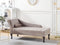 PESSAC - Chaise longue - Taupe - Linkerzijde - Fluweel