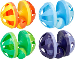 Pet Toys Kattenspeelgoed - Bal in 2 Delen - Kleurrijk - Kunststof - Ø 7 Cm