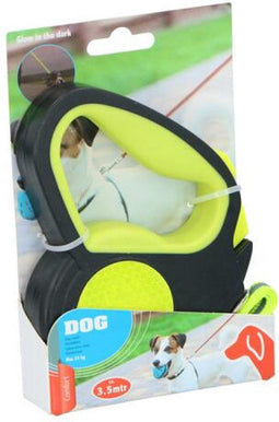 Pet Treatment Ed-41661: Intrekbare Glow In The Dark Hondenriem - 3.5 Meter Geel