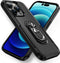 Lunso - Geschikt voor iPhone 15 Pro Max - Armor backcover hoes met ringhouder - Zwart