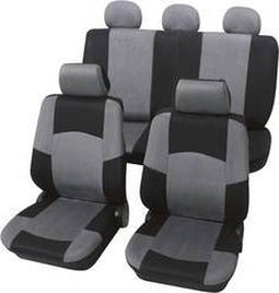 Petex 24274918 Classic Autostoelhoes 17-delig Polyester Zwart, Grijs Bestuurder, Passagier, Achterbank