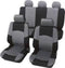 Petex 24274918 Classic Autostoelhoes 17-delig Polyester Zwart, Grijs Bestuurder, Passagier, Achterbank