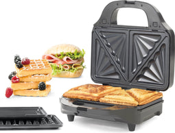 Petra 3 In 1 Wafelijzer – Contactgrill – Tosti-Ijzer – Xl Platen – Antiaanbaklaag